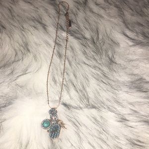 Rose gold and turquoise necklace